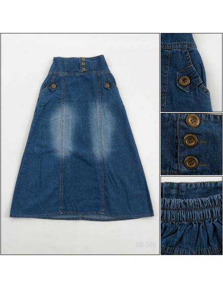 Rok Panjang Jeans Anak Cewek Little Miss 10-12